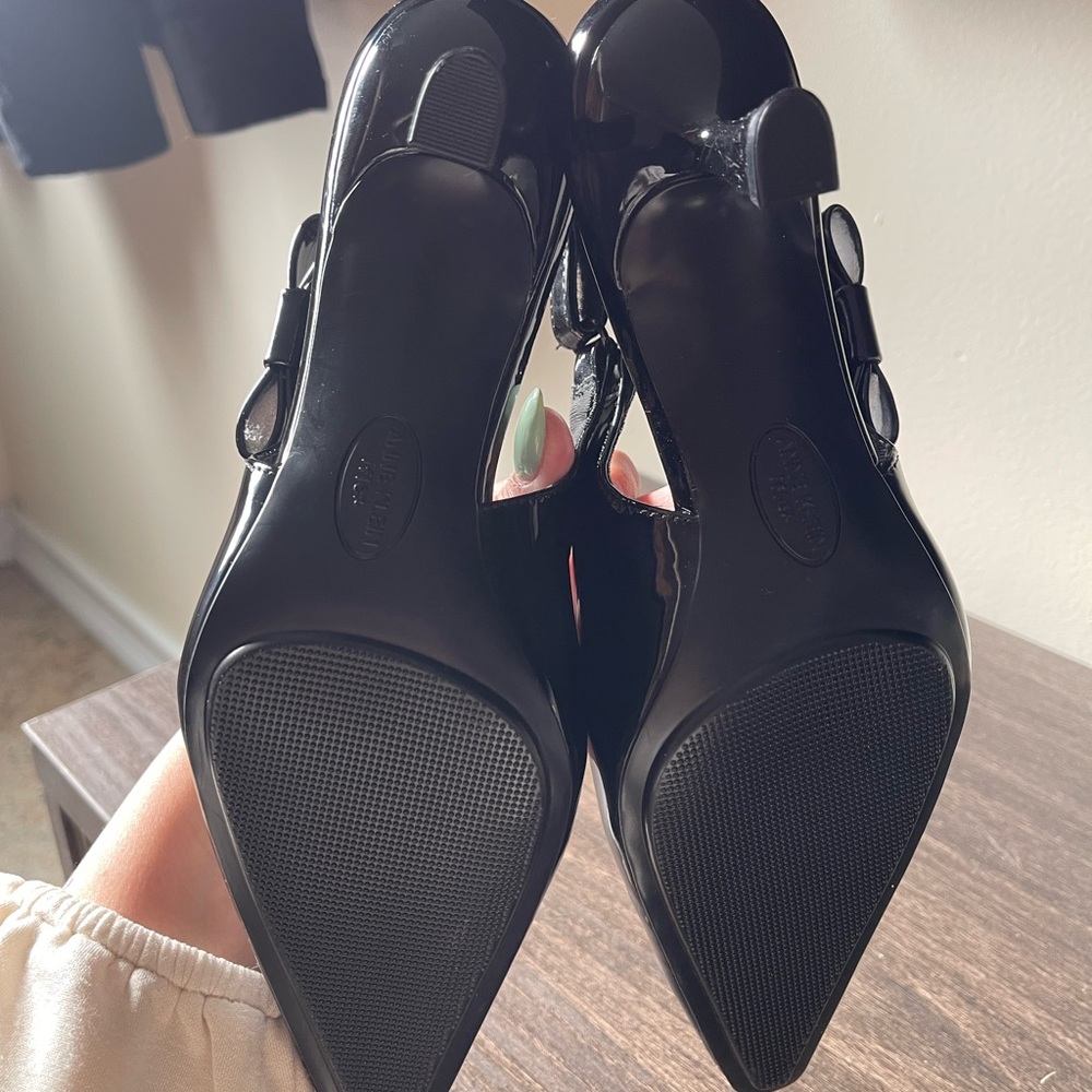 Anne Klein Black Patent Slingback Heels - Picture 3 of 3